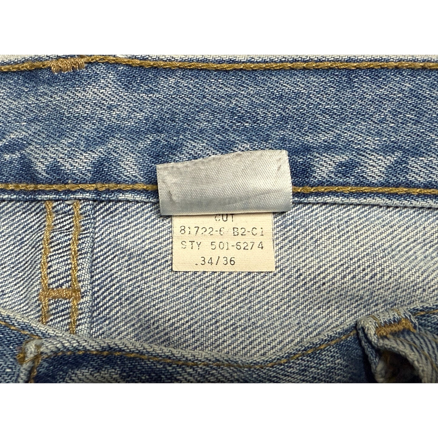 Vintage Levi's 501 Original Straight Fit Light Wash Jeans 34x36
