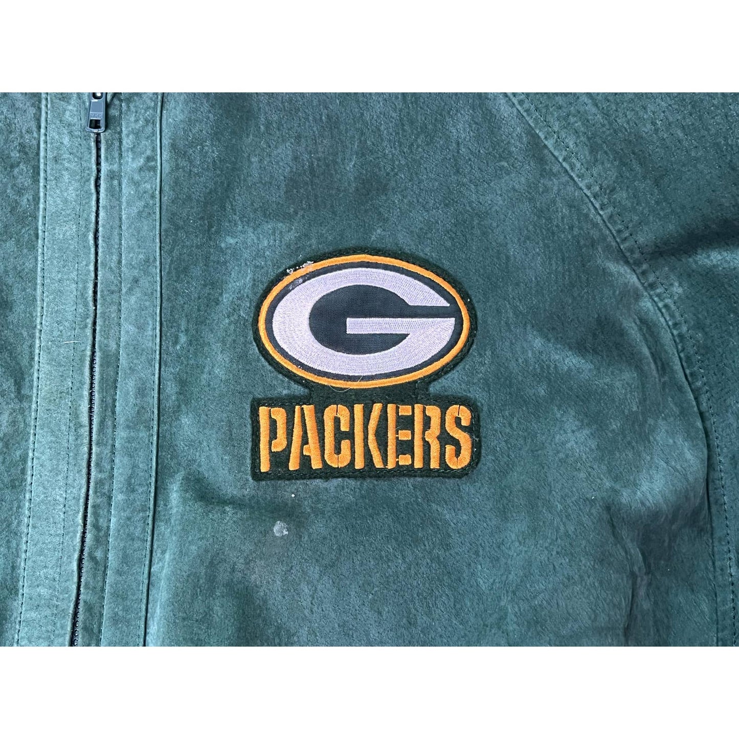 Vintage 90s Green Bay Packers Lined Leather Jacket XL