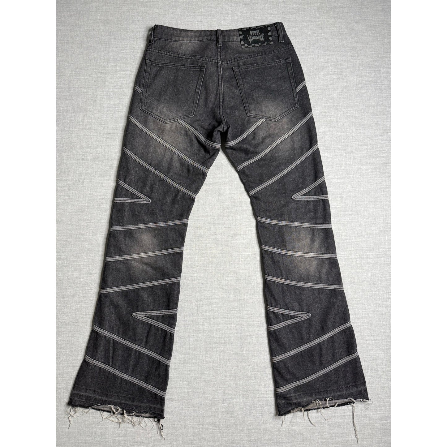Rebel Vengeance Stacked Flared Jeans 28