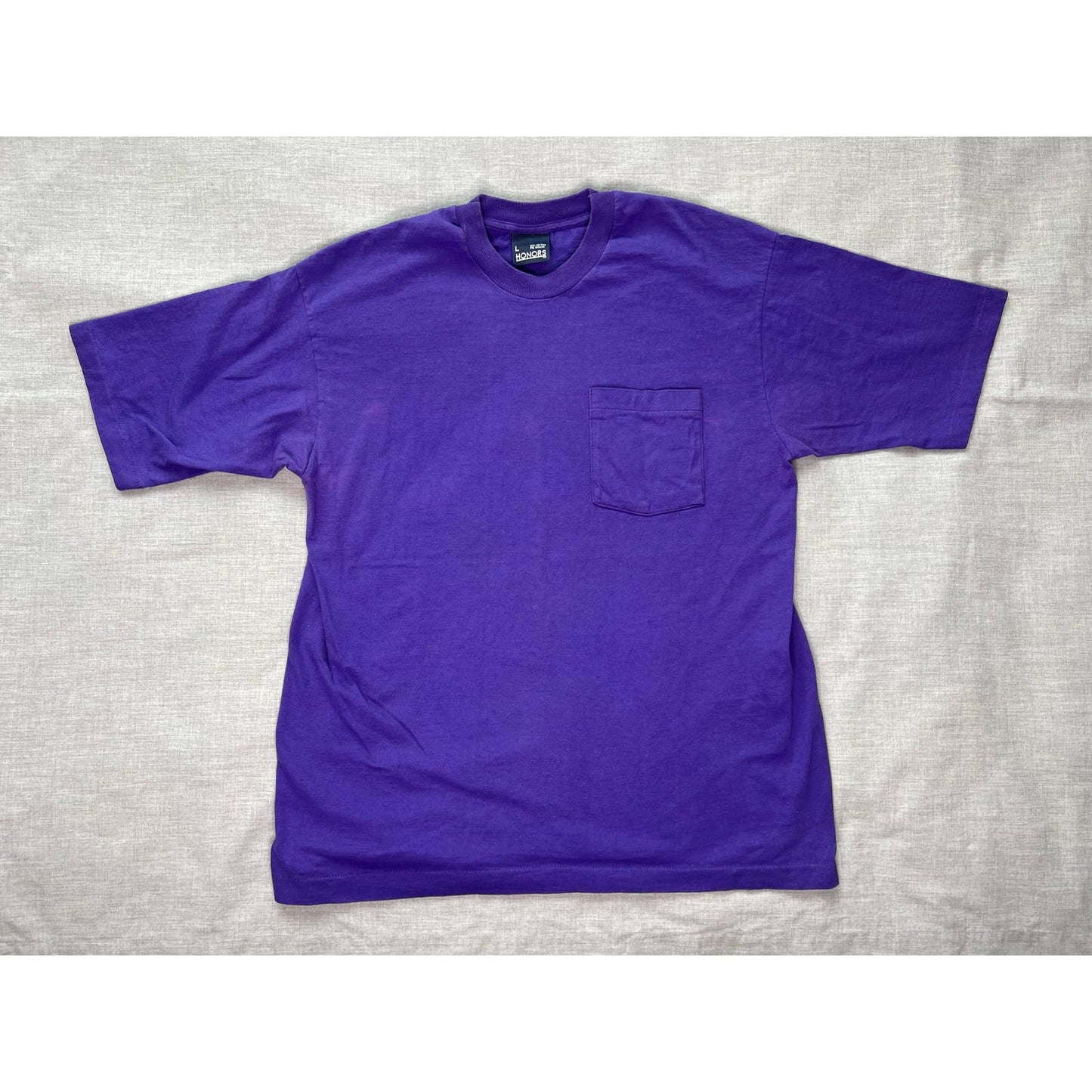 Vintage Honors Single Stitch Purple Pocket T-shirt Large