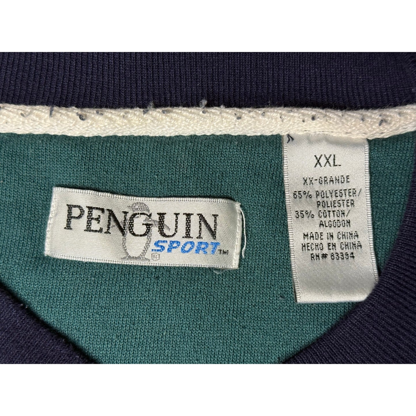 Vintage Penguin Sport Button Crewneck Sweatshirt 2XL
