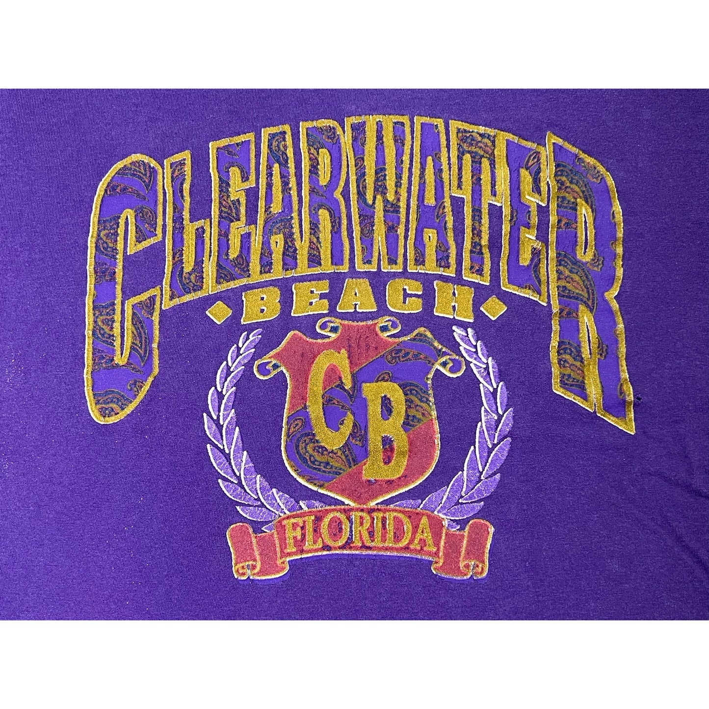 Vintage 90s Clearwater Beach Florida Single Stitch T-shirt Youth Large