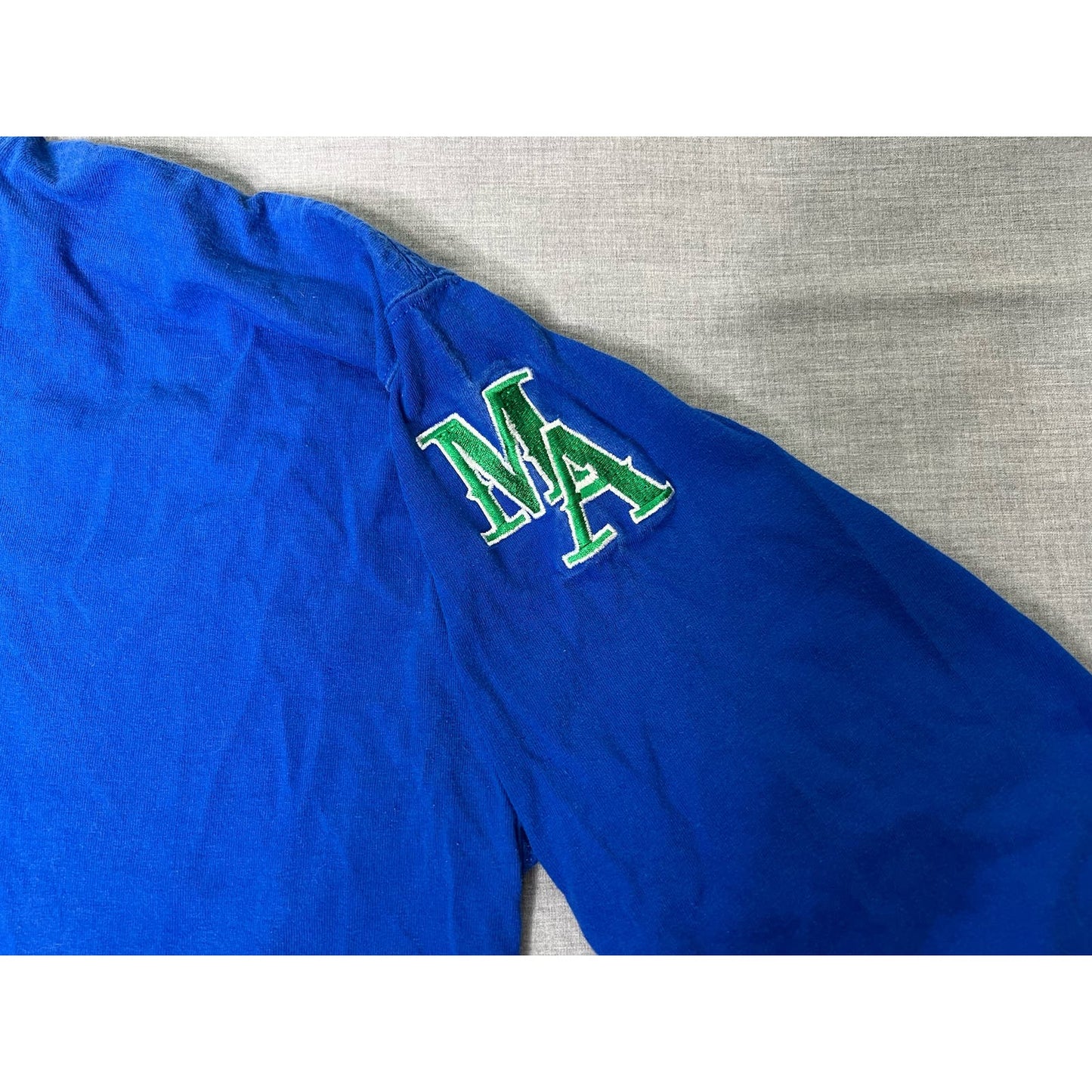 Vintage MA Collar Logo Embroidered Long Sleeve Shirt XL