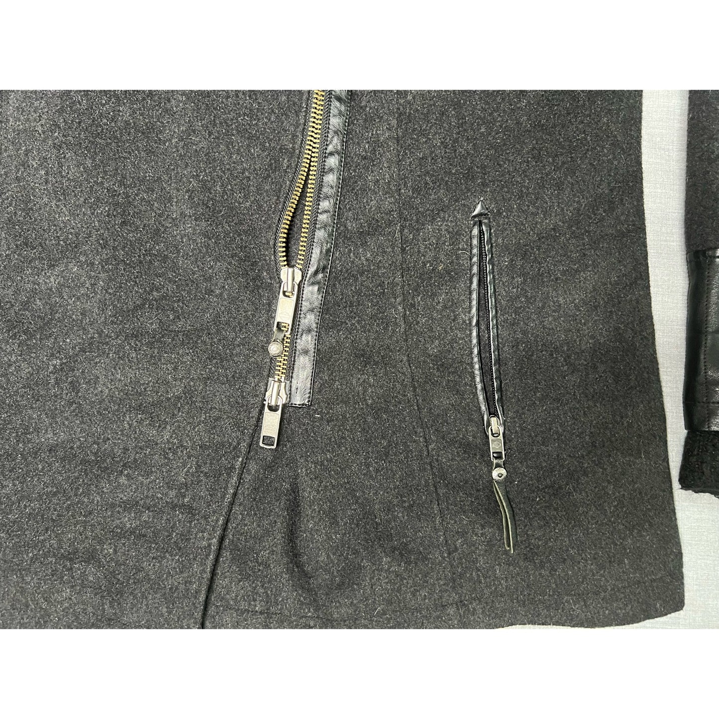 Harley Davidson Wool Blend Leather Patch Moto Biker Jacket Women’s 1W