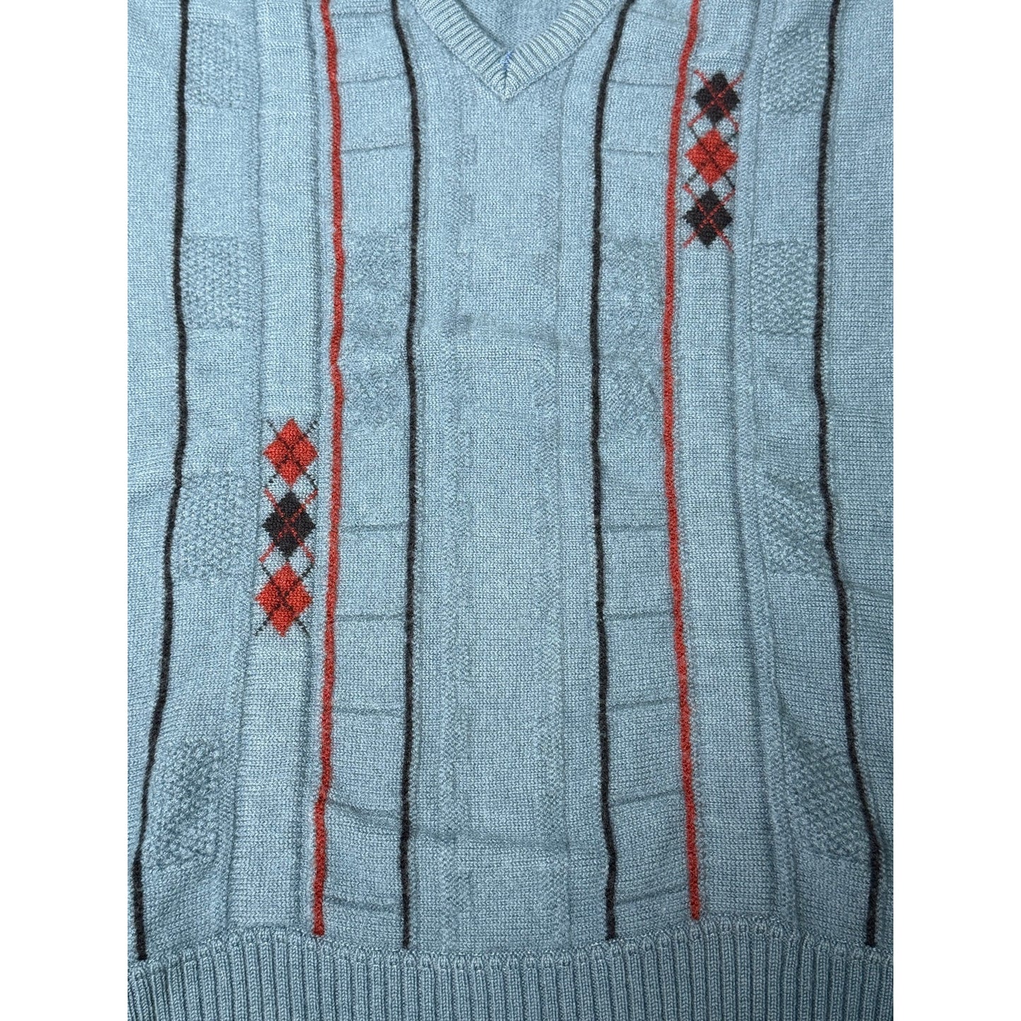 Vintage Fiordland Pure New Wool Knit Pullover V-Neck Sweater XL
