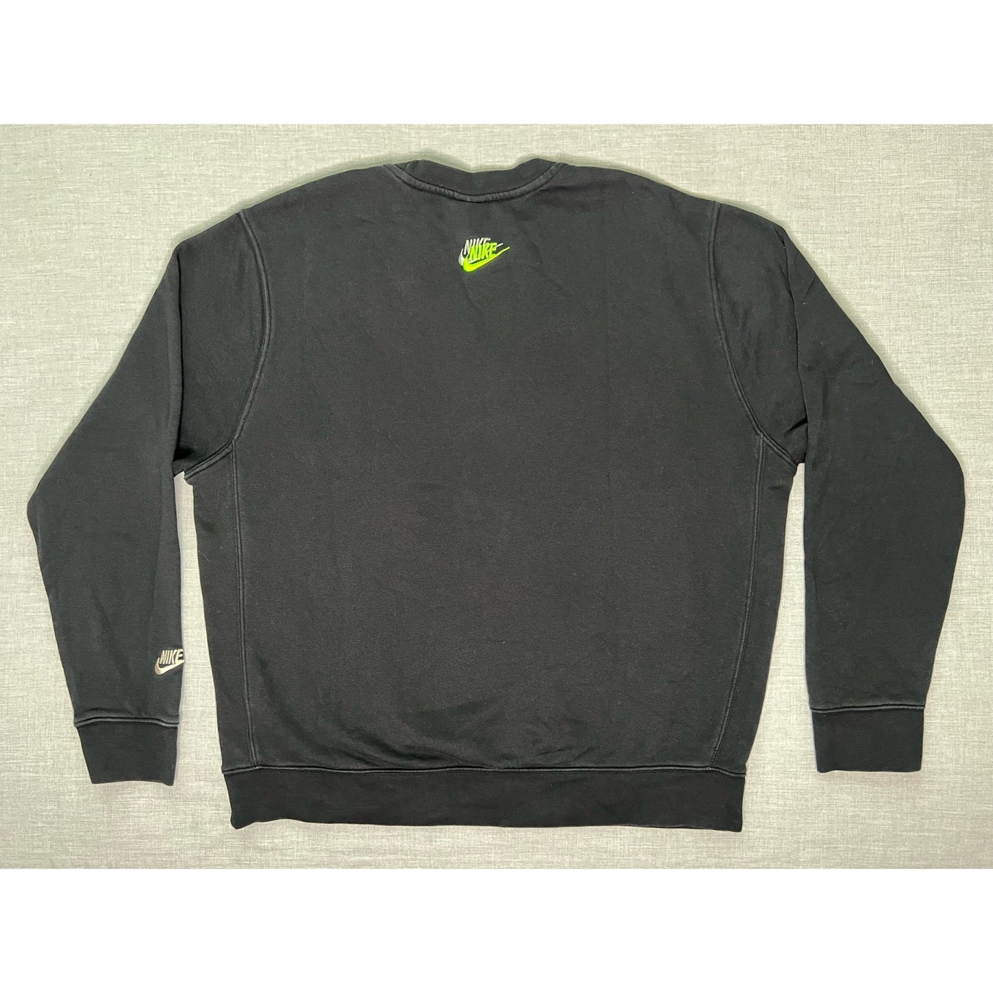 Nike Multi Logo Embroidered Pullover Crewneck Sweatshirt Large