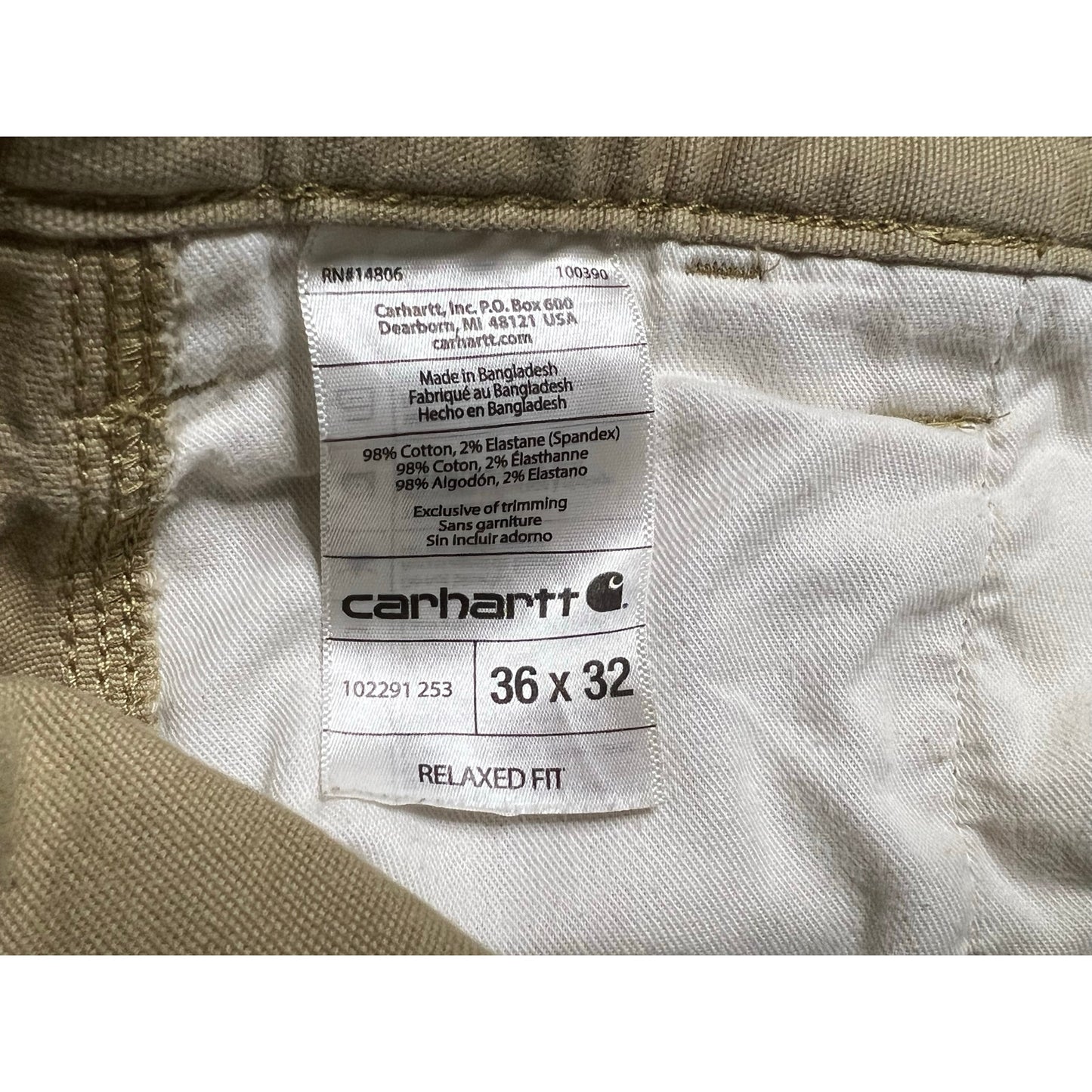 Carhartt Relaxed Fit Carpenter Work Pants 36x32