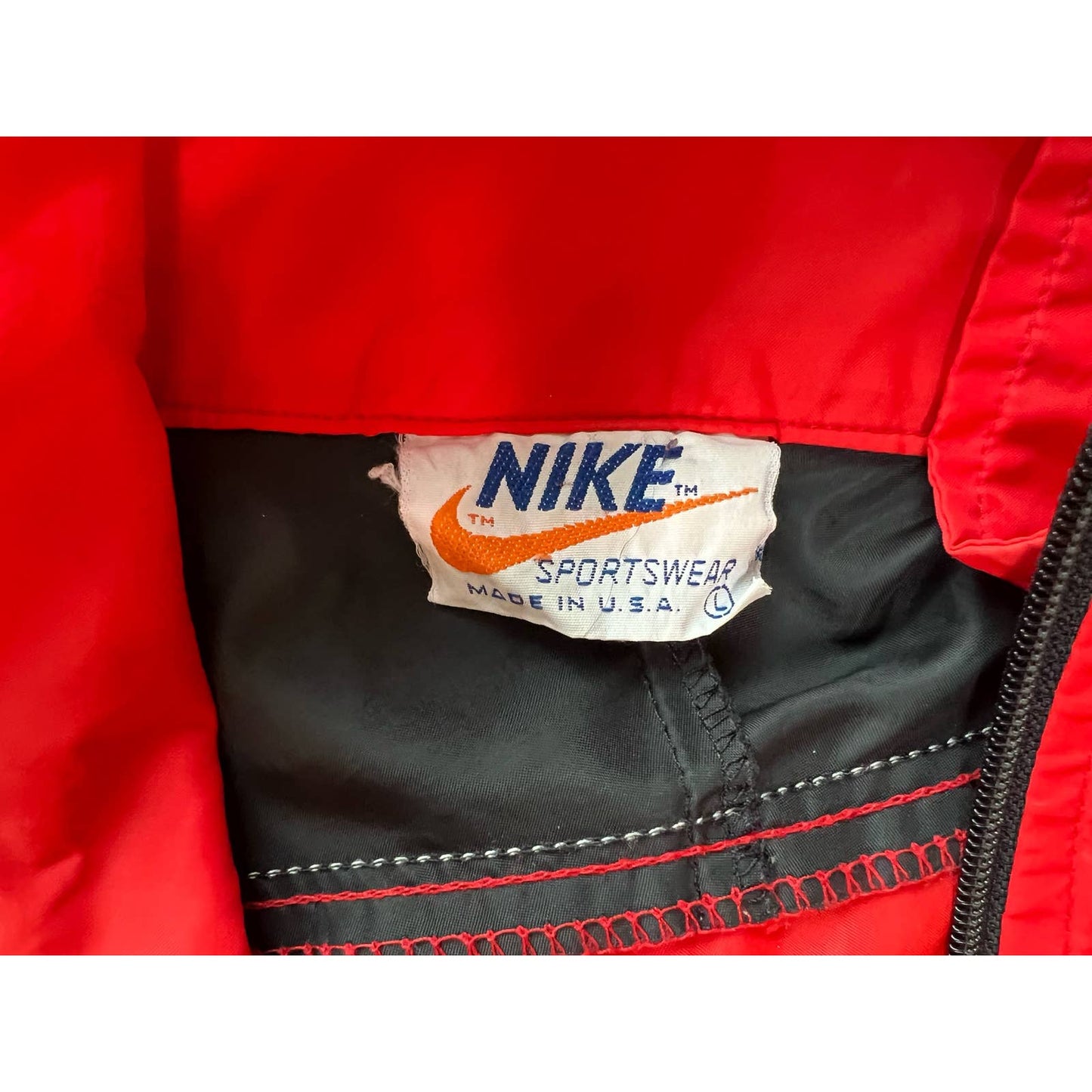 Vintage 70s Nike Made in USA Half Zip Windbreaker Large