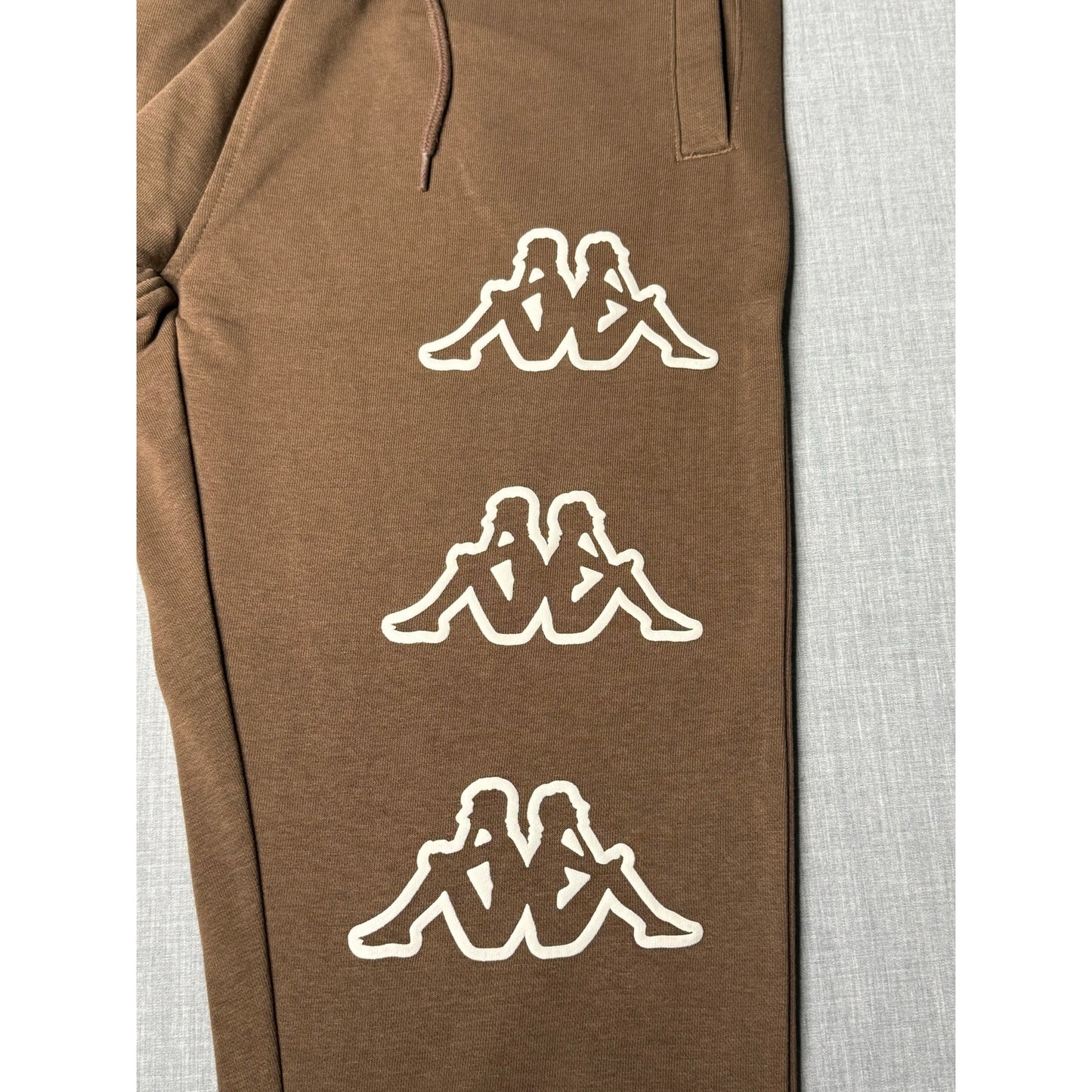 Kappa Brown Puff Print Logo Jogger Sweatpants Medium