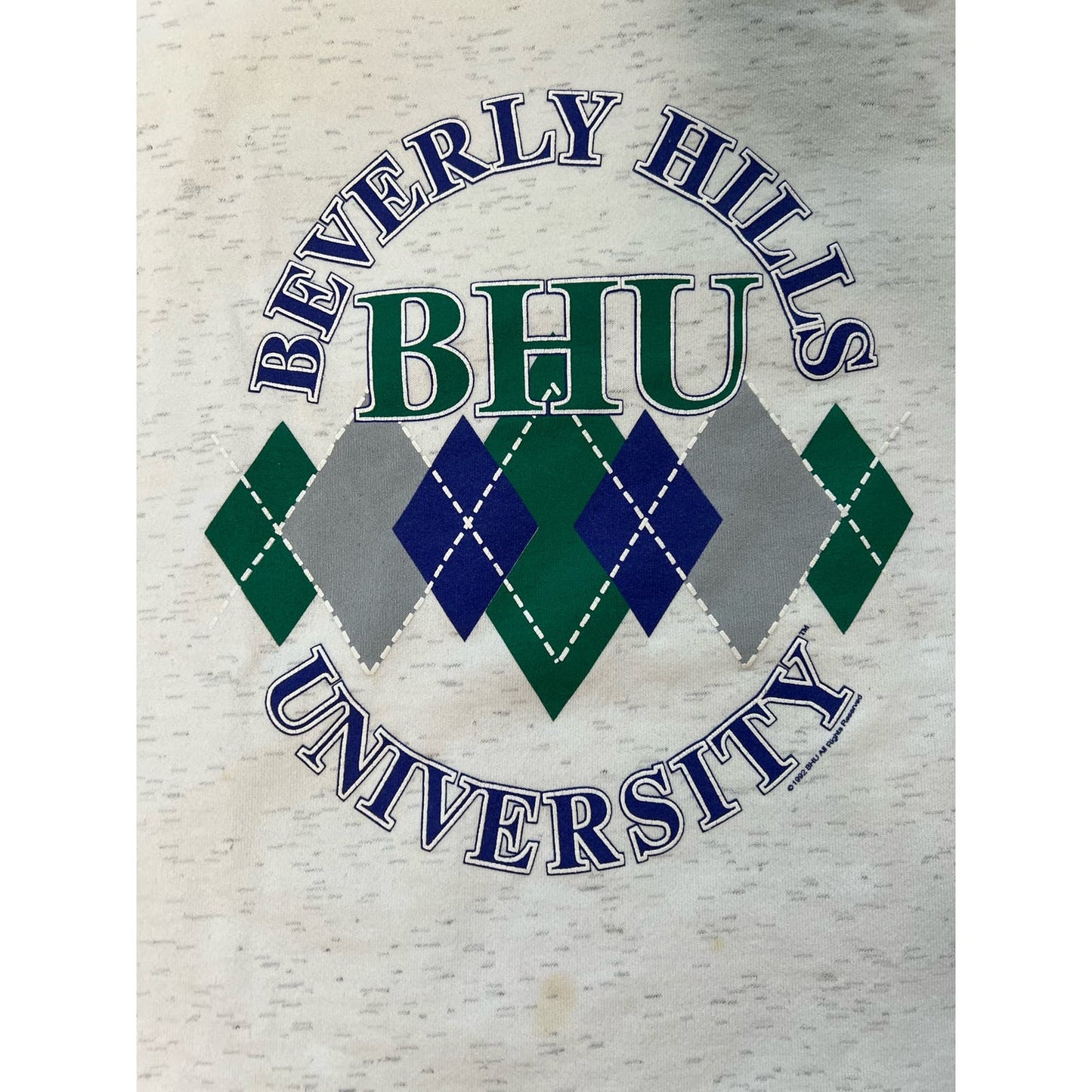 Vintage 1992 Beverly Hills University BHU Pullover Sweatshirt
