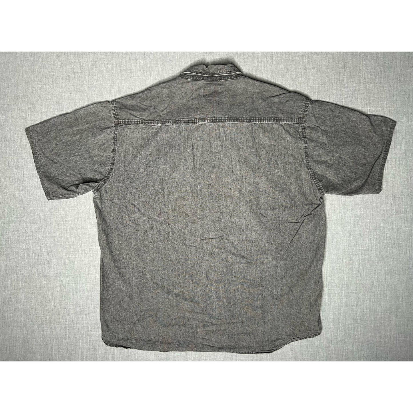 Vintage Konka Hunting Shooting Camo Patch Short Sleeve Button Down Shirt XL