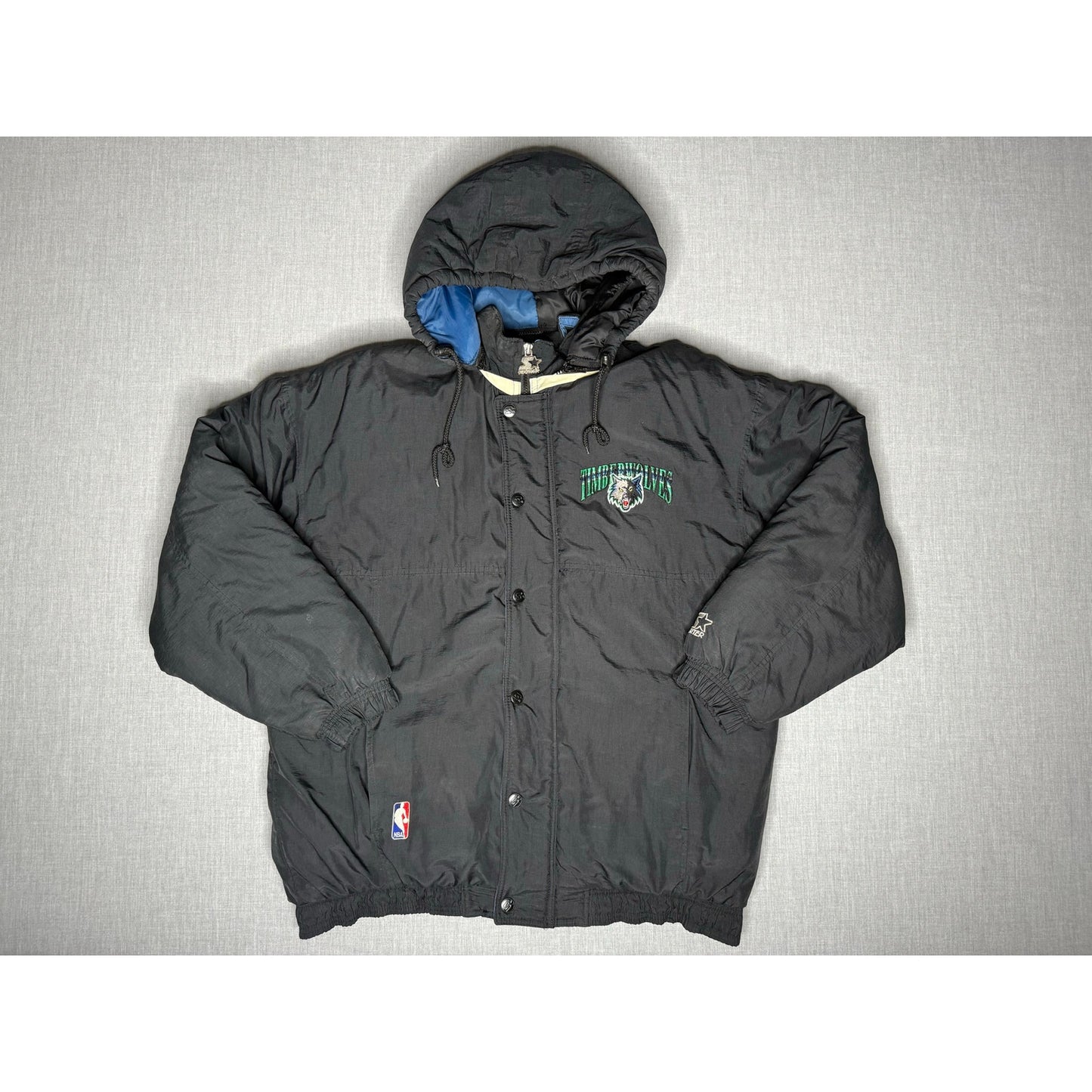 Vintage 90s Minnesota Timberwolves Puffer Starter Jacket Large