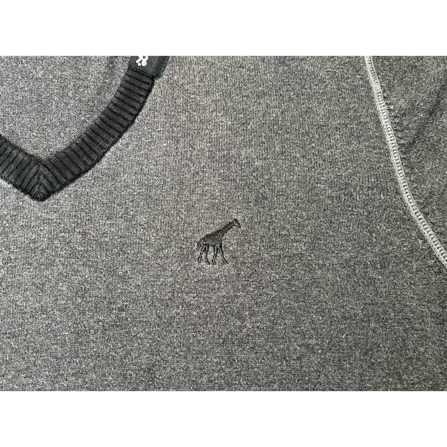 LRG Skateboarding Giraffe Logo V-Neck Knit Sweater Large
