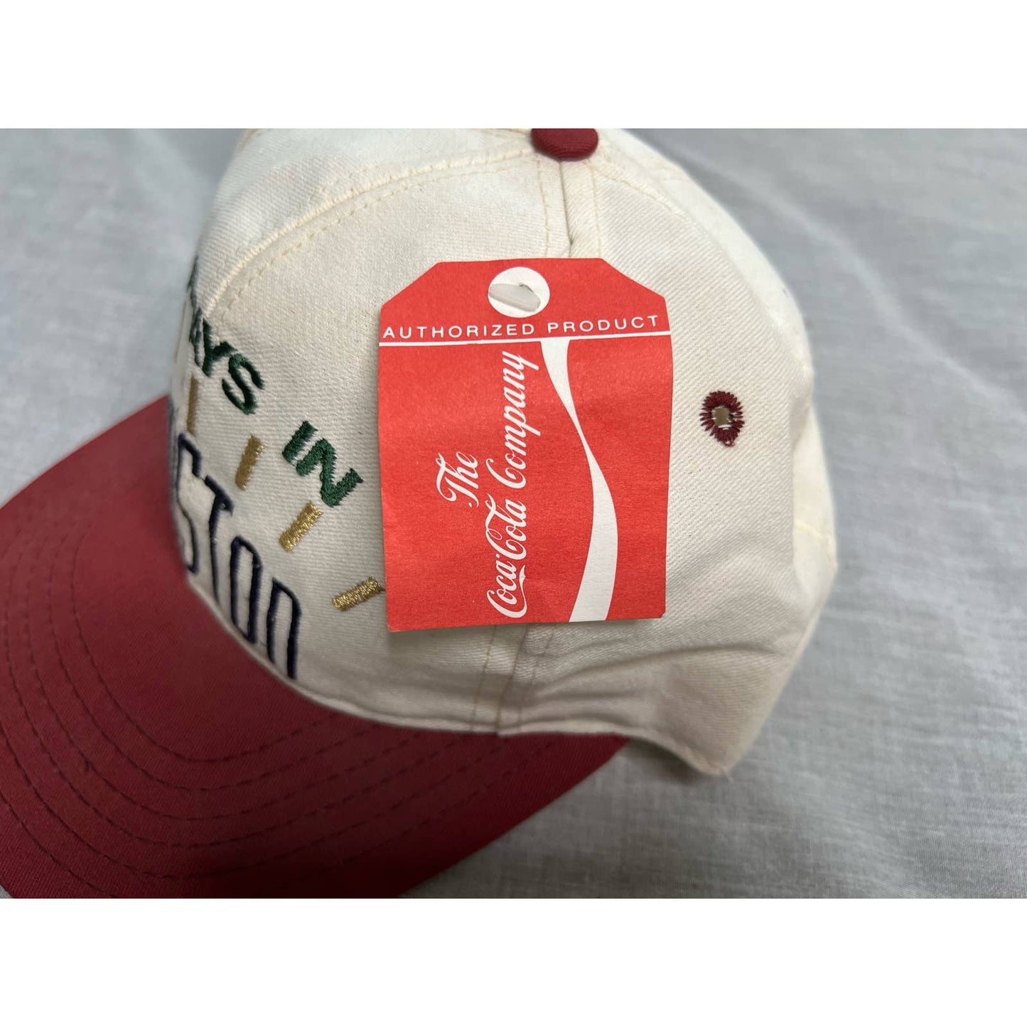 Vintage 90s Always In Houston Coca-Cola Adjustable Hat