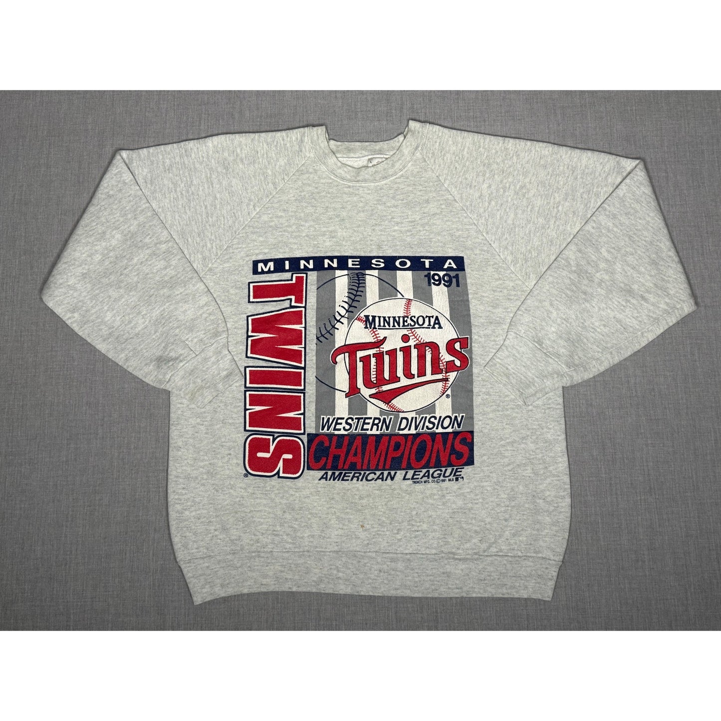 Vintage 1991 Minnesota Twins Baseball Crewneck Sweatshirt Large