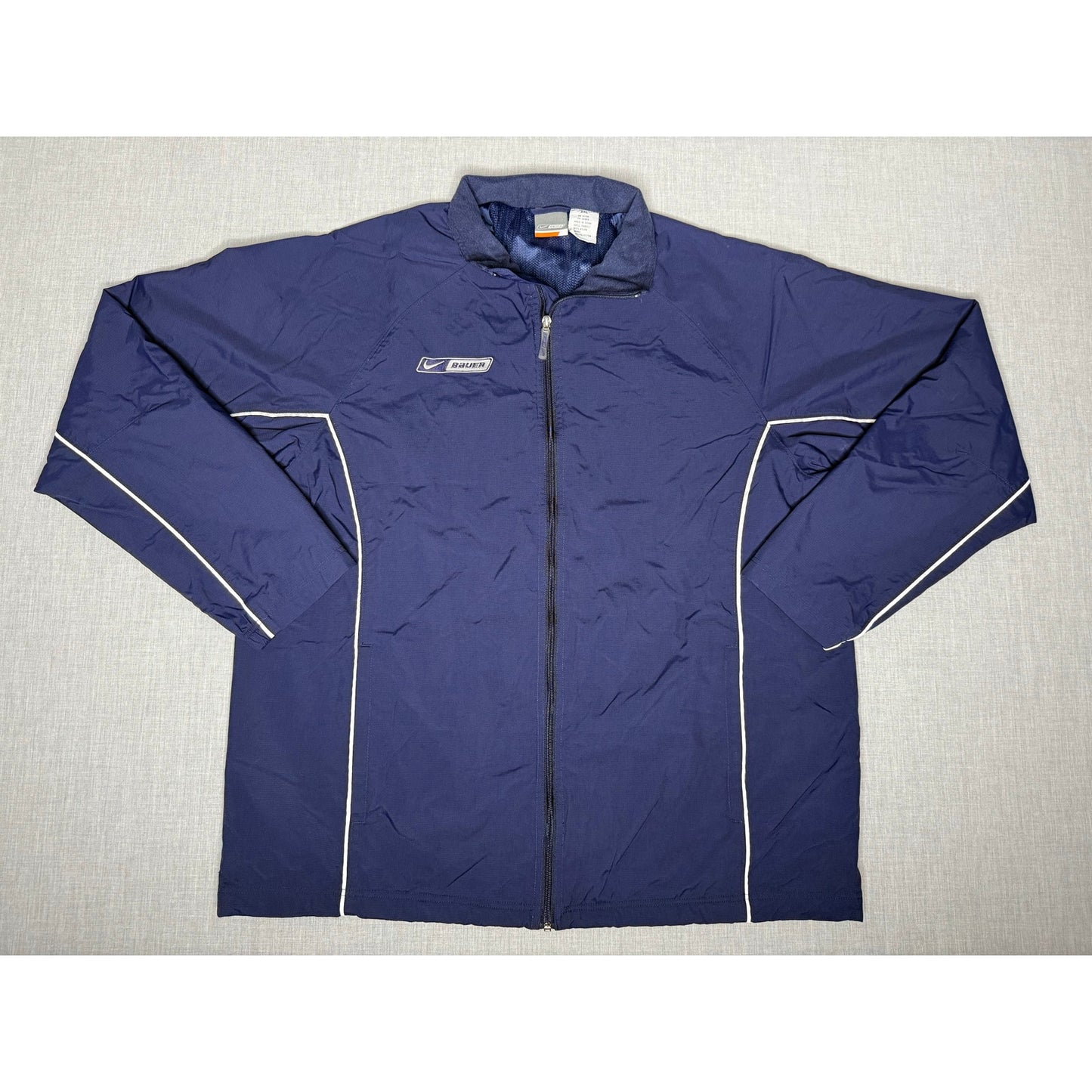 Vintage Y2K Nike Bauer Full Zip Mesh Lined Windbreaker Jacket 2XL