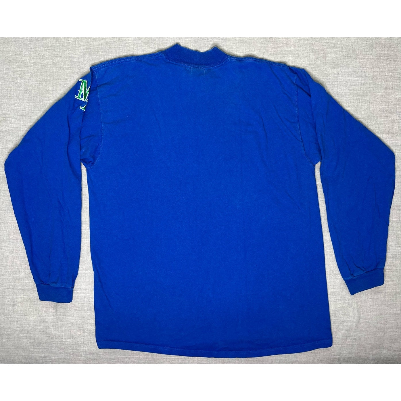 Vintage MA Embroidered Logo Mock Neck Long Sleeve Shirt XL