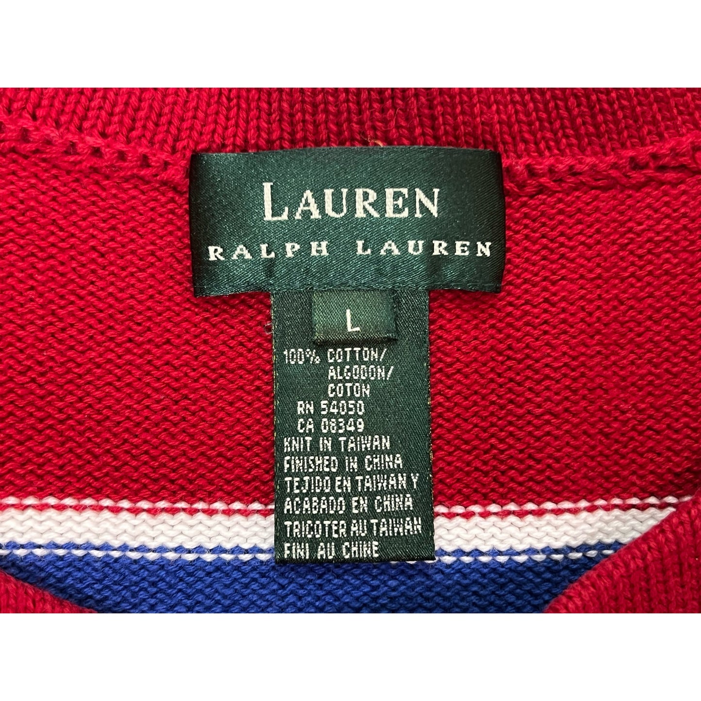 Lauren Ralph Lauren Pullover Knit Striped Sweater Women’s Large