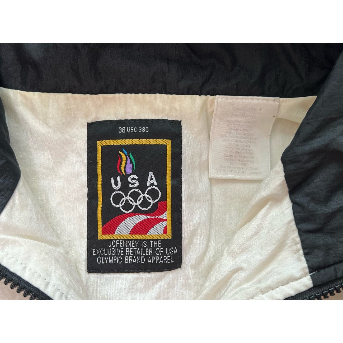 Vintage 90s JC Penney Olympic Full Zip Lined Windbreaker Jacket Medium