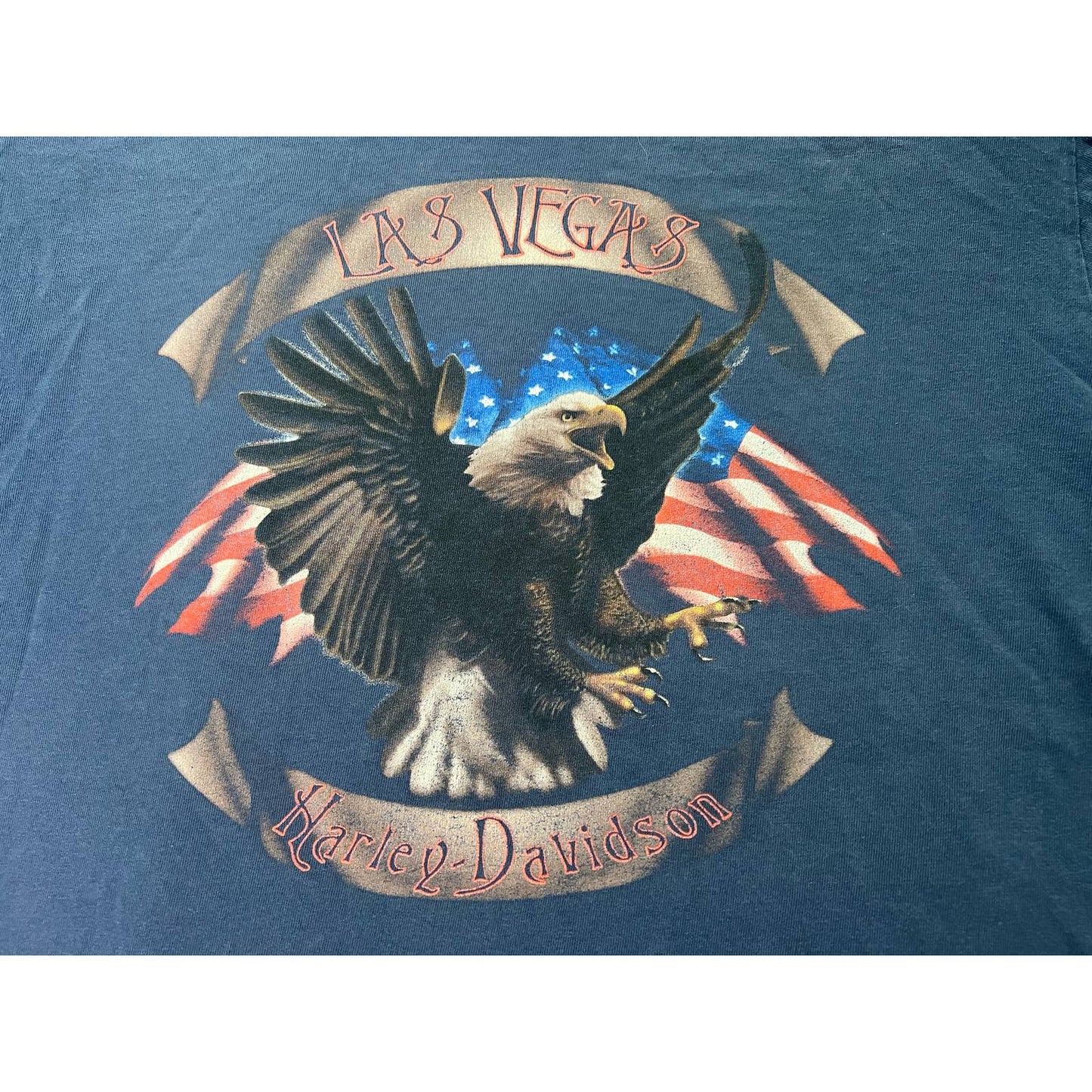 Harley Davidson Las Vegas Nevada Eagle USA Flag T-shirt Large