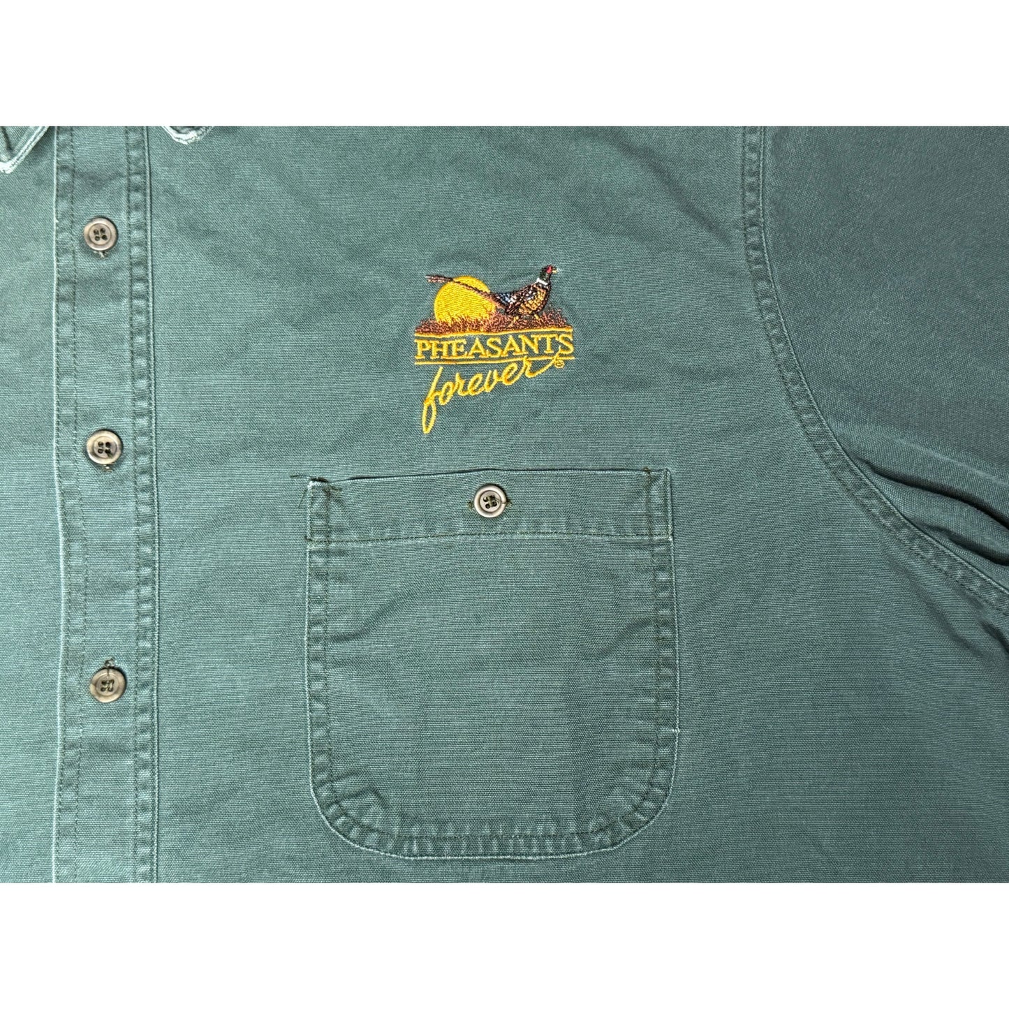 Vintage 80s Pheasants Forever Redhead Button Up Hunting Shirt 2XL