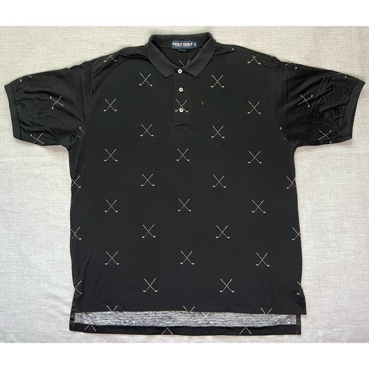 Vintage Polo Golf Ralph Lauren All Over Print Polo Shirt XL