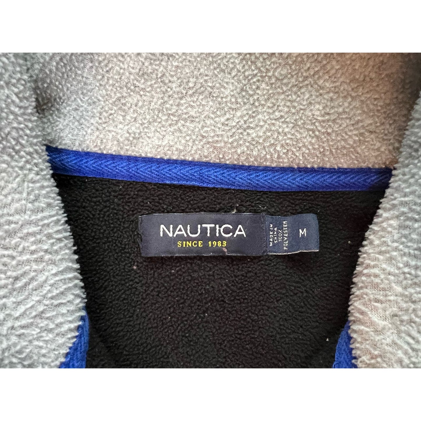 Nautica Quarter Zip Pullover Fleece Sweatshirt Medium