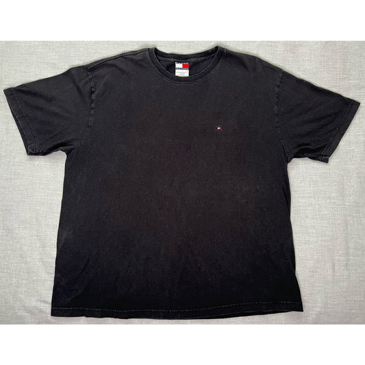 Vintage Tommy Hilfiger Embroidered Chest Logo Black T-shirt XL