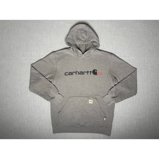Carhartt Flame Resistant Spell Out Logo Pullover Hoodie Medium