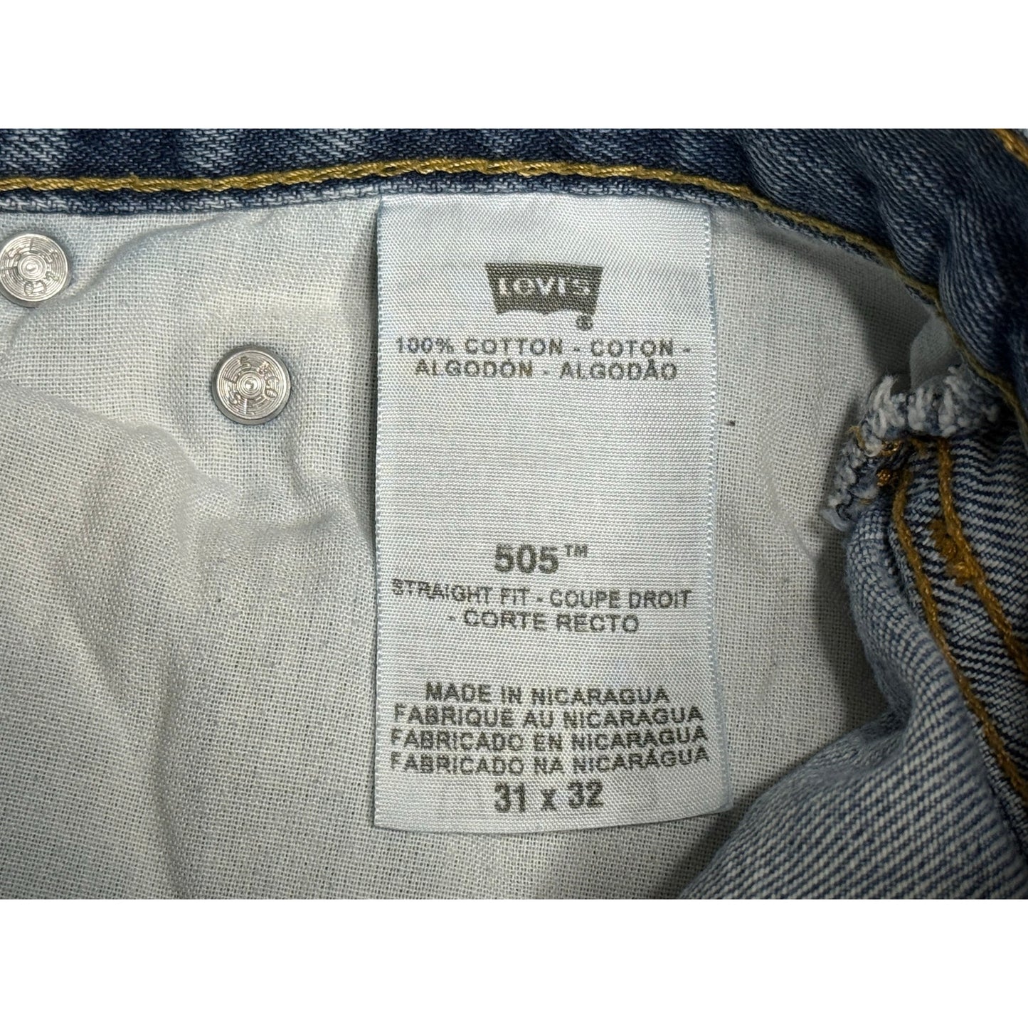 Levi’s 505 Straight Fit Custom Bleached Flame Jeans 31x32