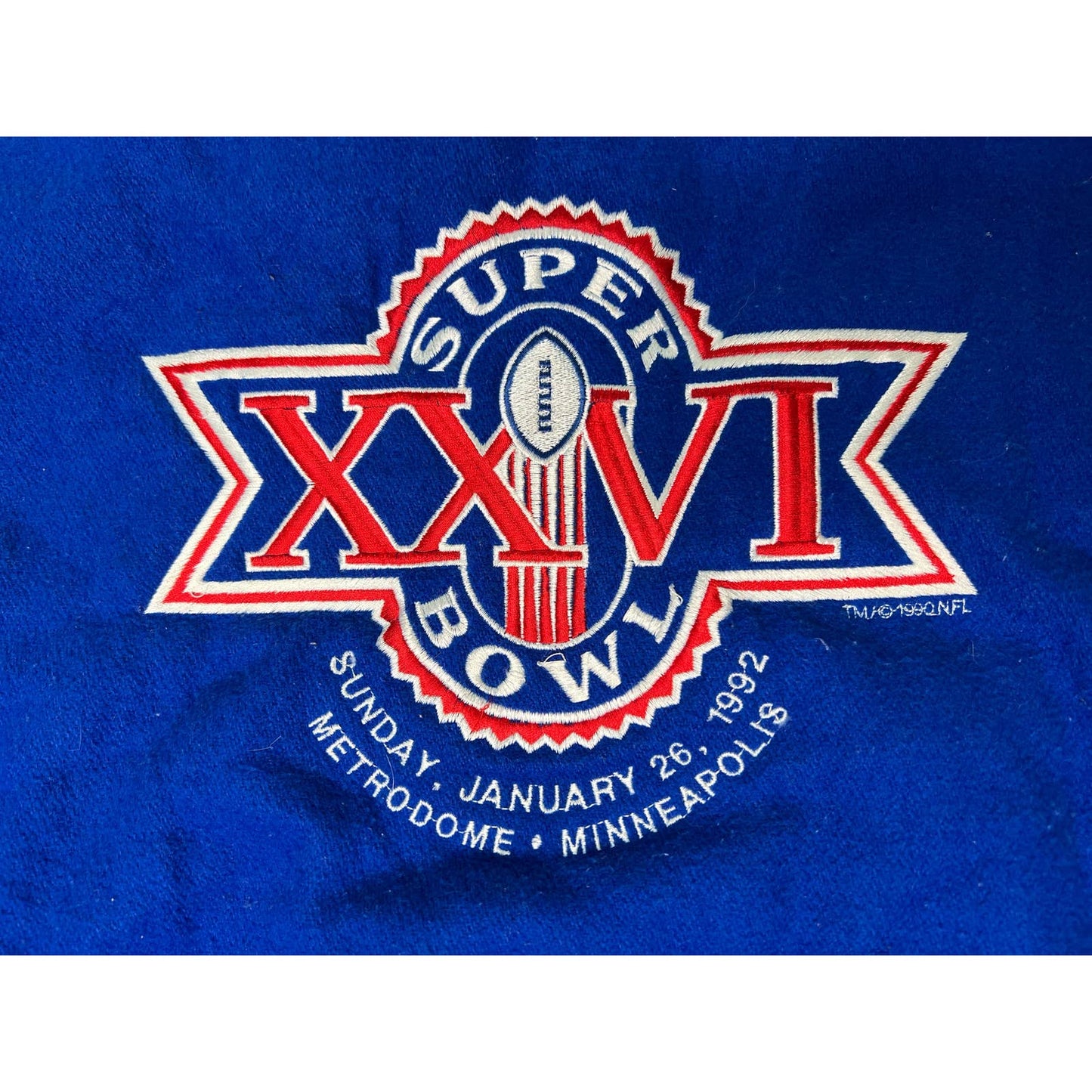 Vintage 1992 Super Bowl 26 XXVI Minneapolis Minnesota Logo 7 Varsity Jacket XL
