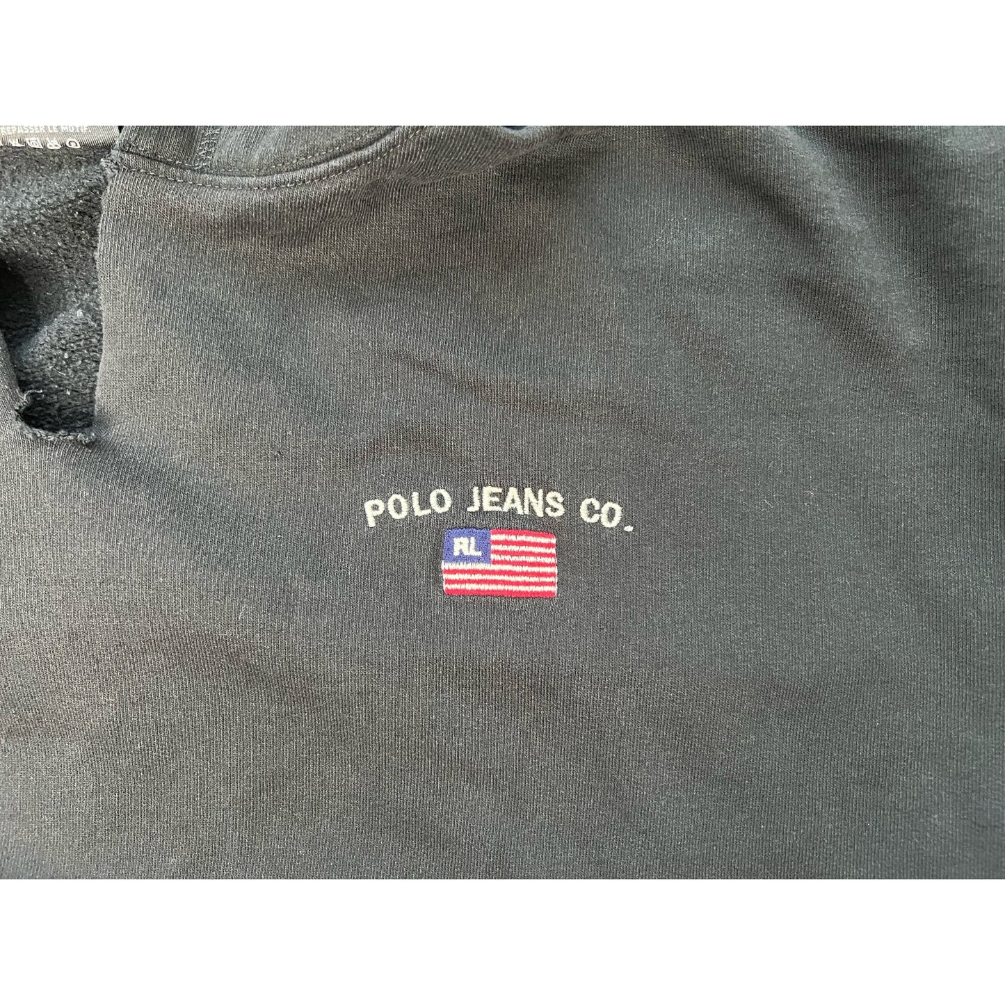 Vintage Polo Jeans Co Ralph Lauren Flag Logo Pullover Hoodie XL