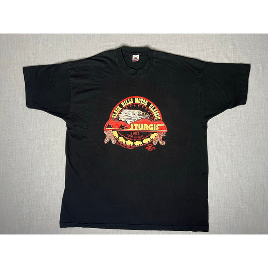 Vintage 1992 Sturgis Black Hills Motorcycle Rally Single Stitch T-shirt 3XL