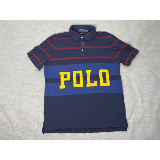 Polo Ralph Lauren Spell Out Striped Polo Shirt Medium