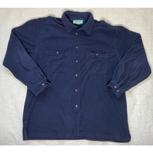 Big Dogs Waffle Knit Long Sleeve Button Up Shirt XL