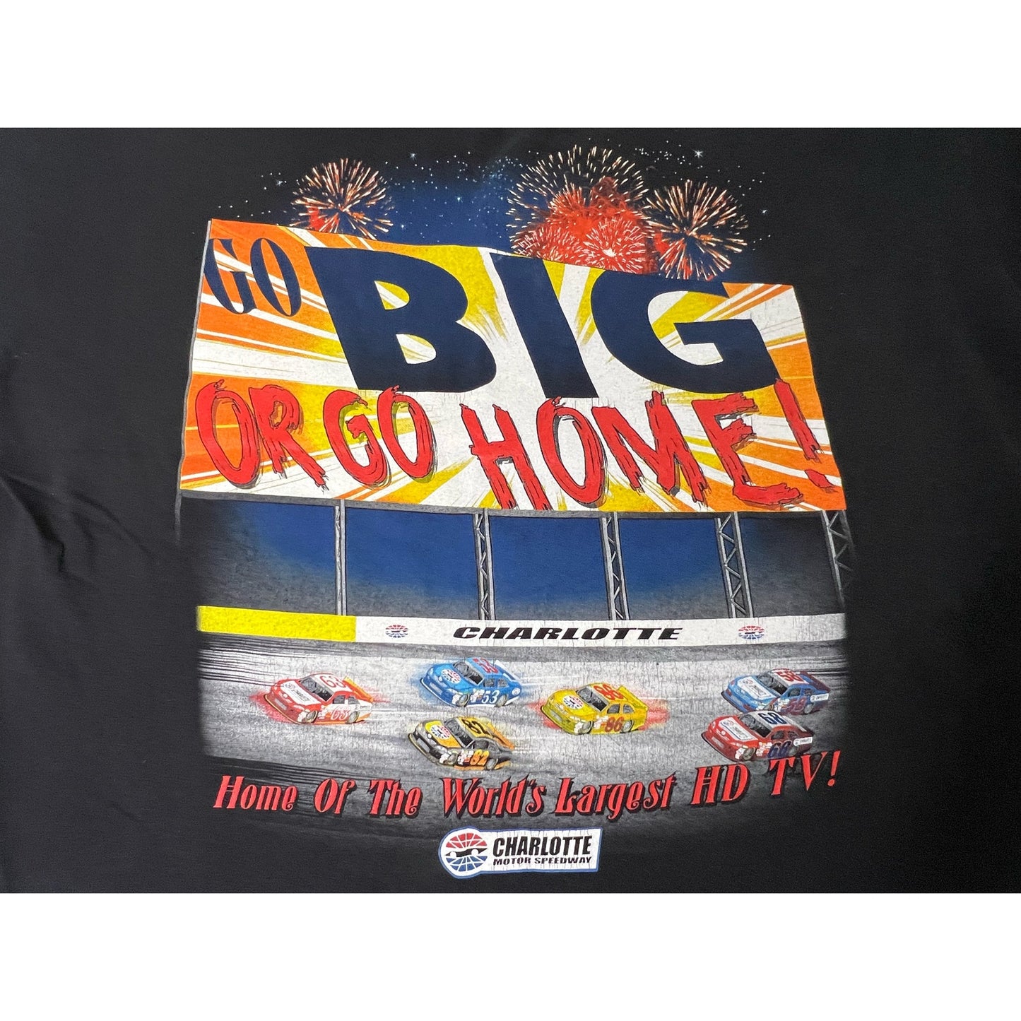 NASCAR Charlotte Motor Speedway Go Big Or Go Home T-Shirt XL