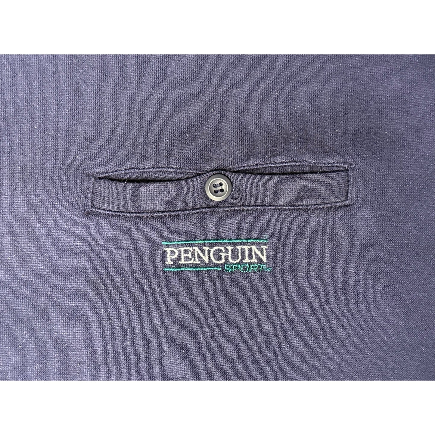 Vintage Penguin Sport Button Crewneck Sweatshirt 2XL