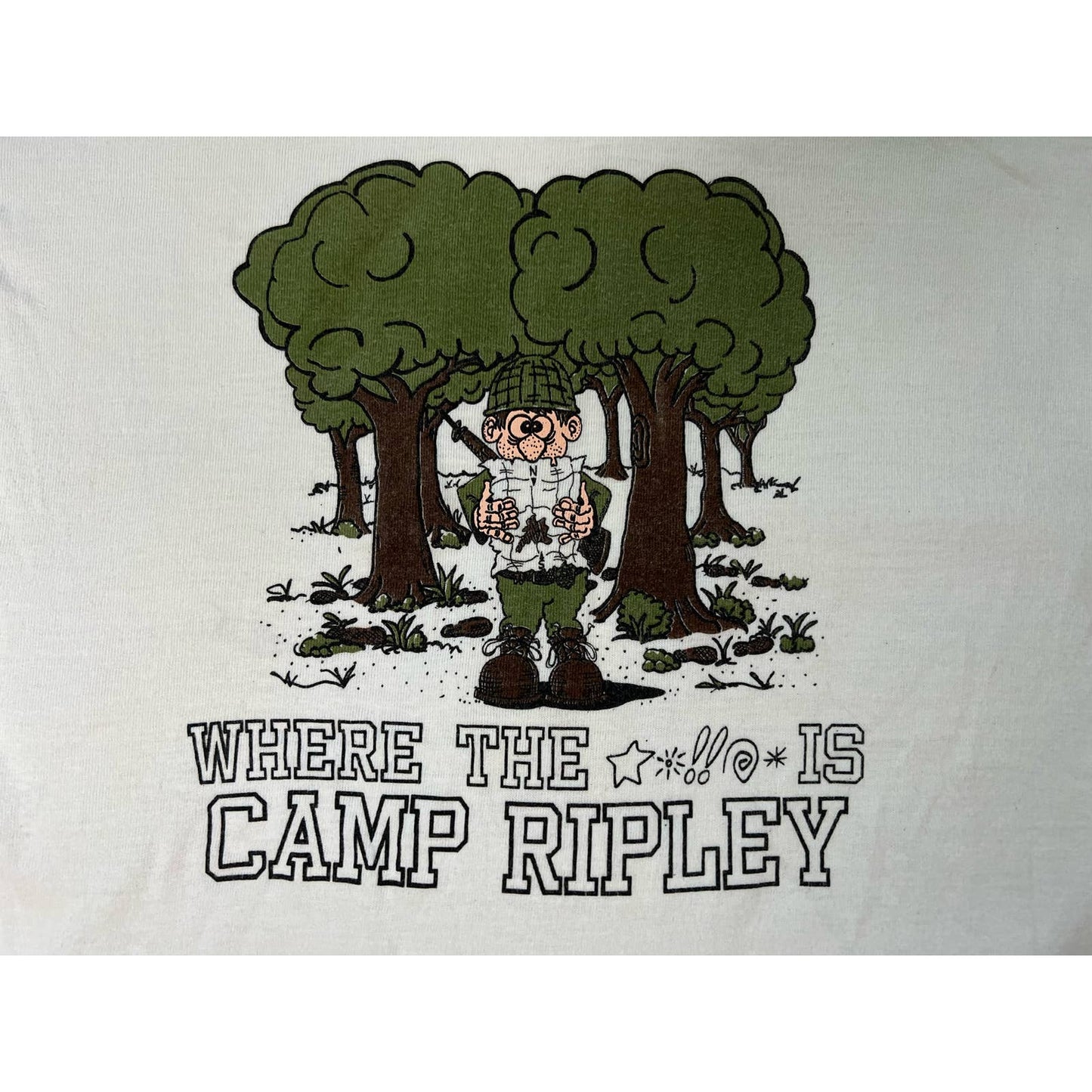 Vintage Camp Ripley Army Military Single Stitch T-shirt XL