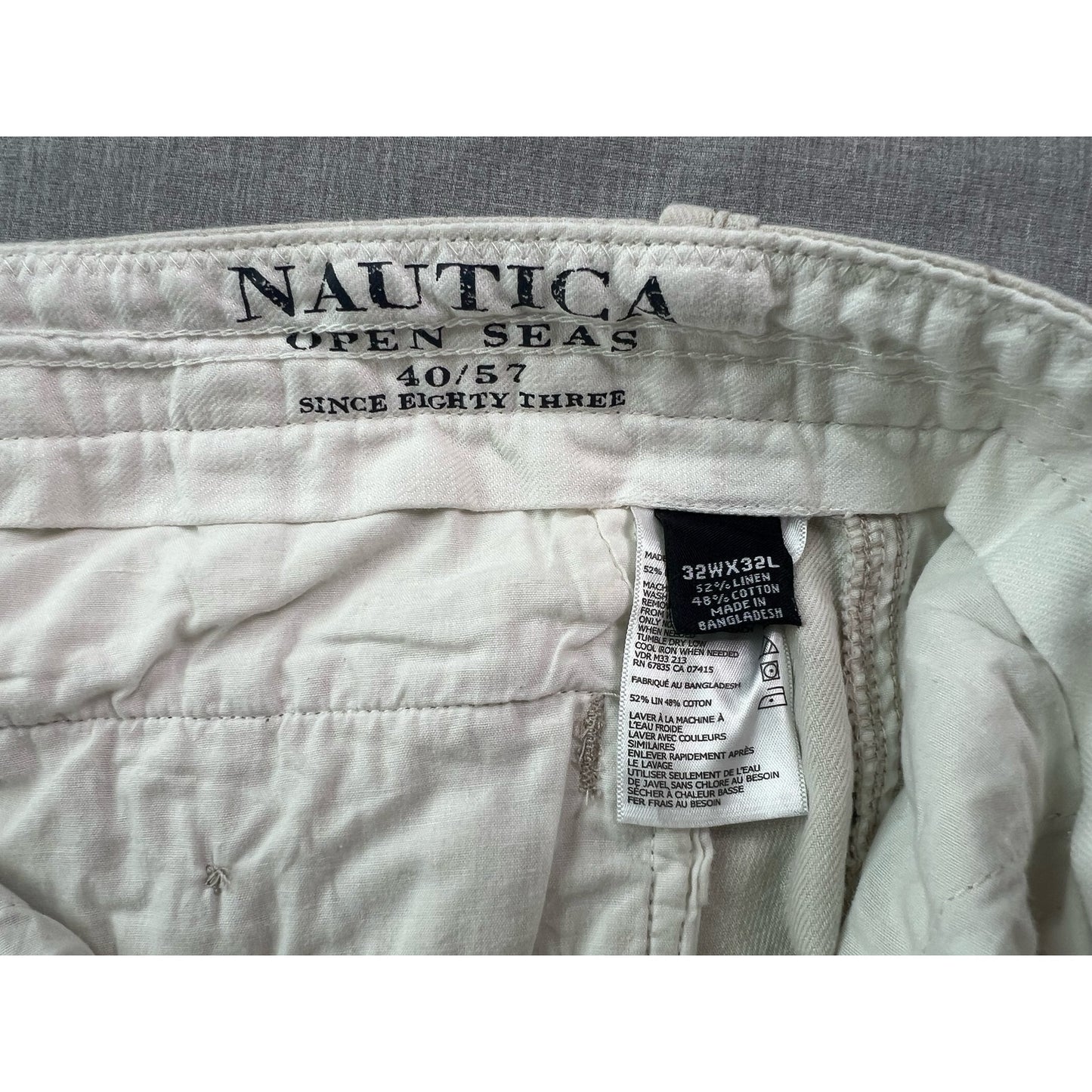 Nautica Open Seas Classic Fit Chino Sailing Pants 32x32