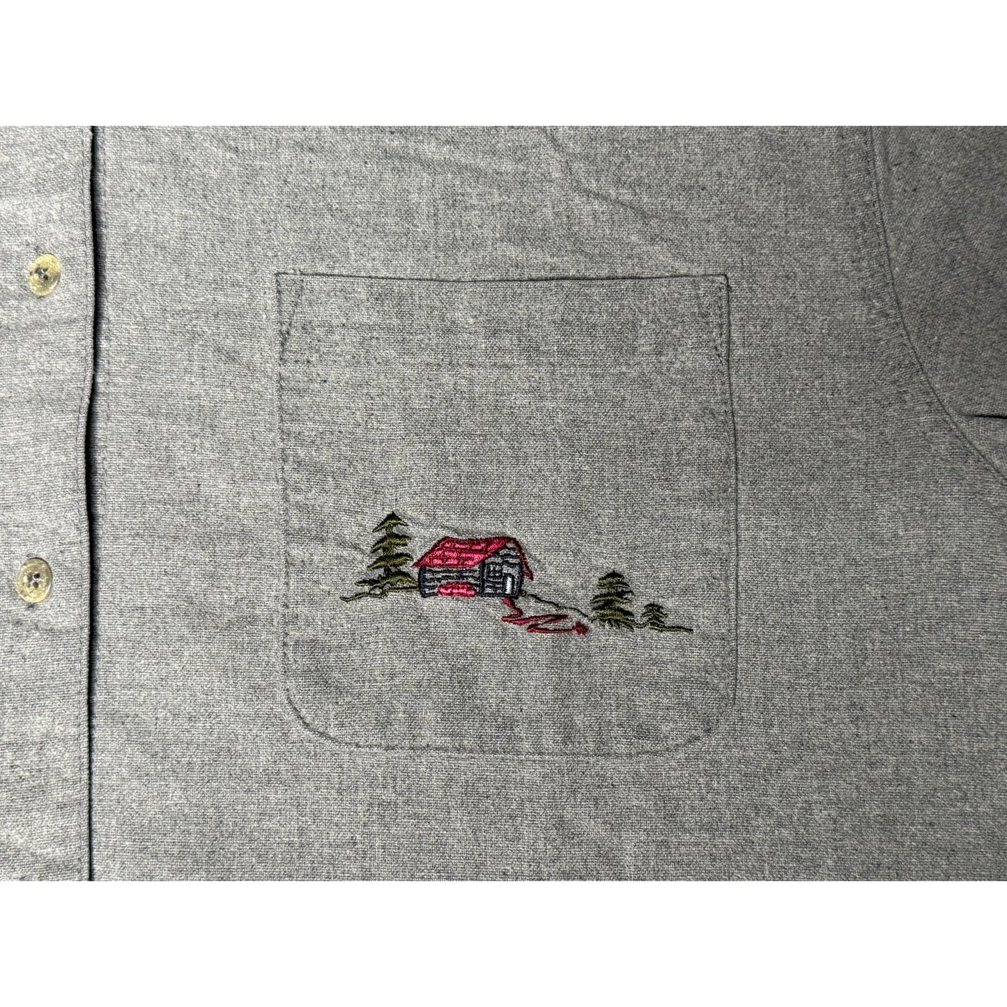 Vintage Northern Reflections Cabin Scenery Button Up Shirt Women’s 2XL