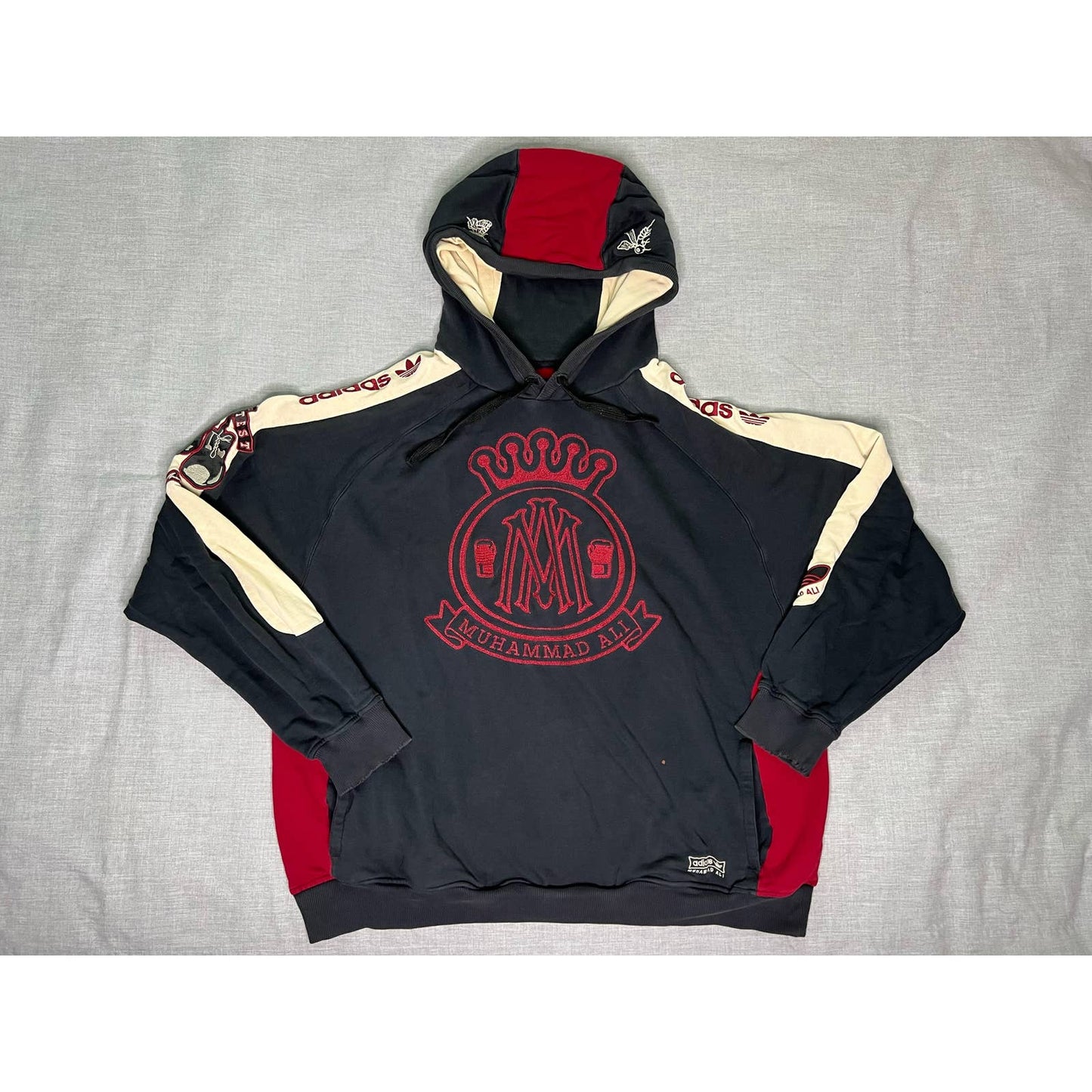 Vintage Muhammad Ali Adidas Embroidered Boxing Pullover Hoodie XL