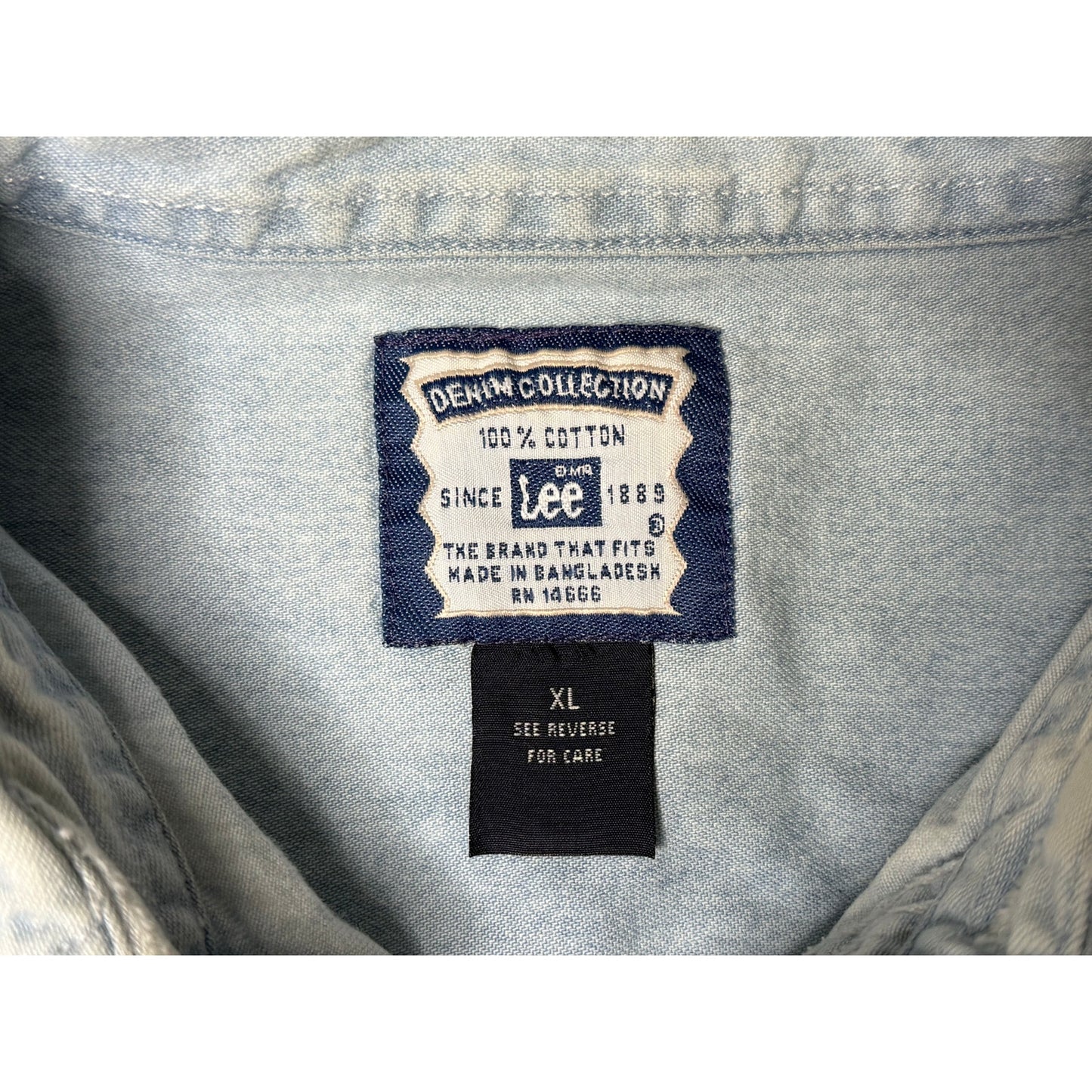 Dodge Ram Embroidered Lee Button Down Denim Jean Shirt XL