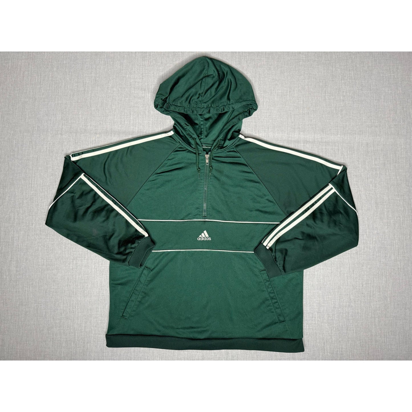 Vintage Adidas Pullover Half Zip Center Logo Athletic Hoodie Medium