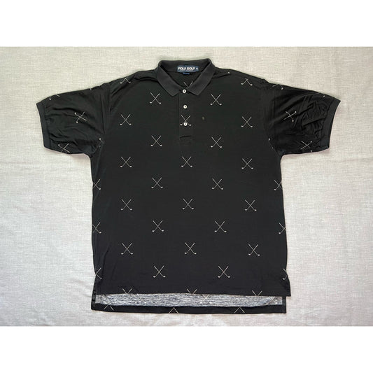 Vintage Polo Golf Ralph Lauren All Over Print Polo Shirt XL