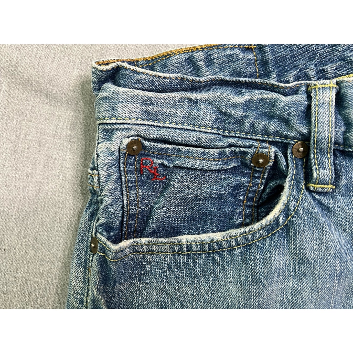 Polo Ralph Lauren Distressed Faded Blue Jeans 31x30