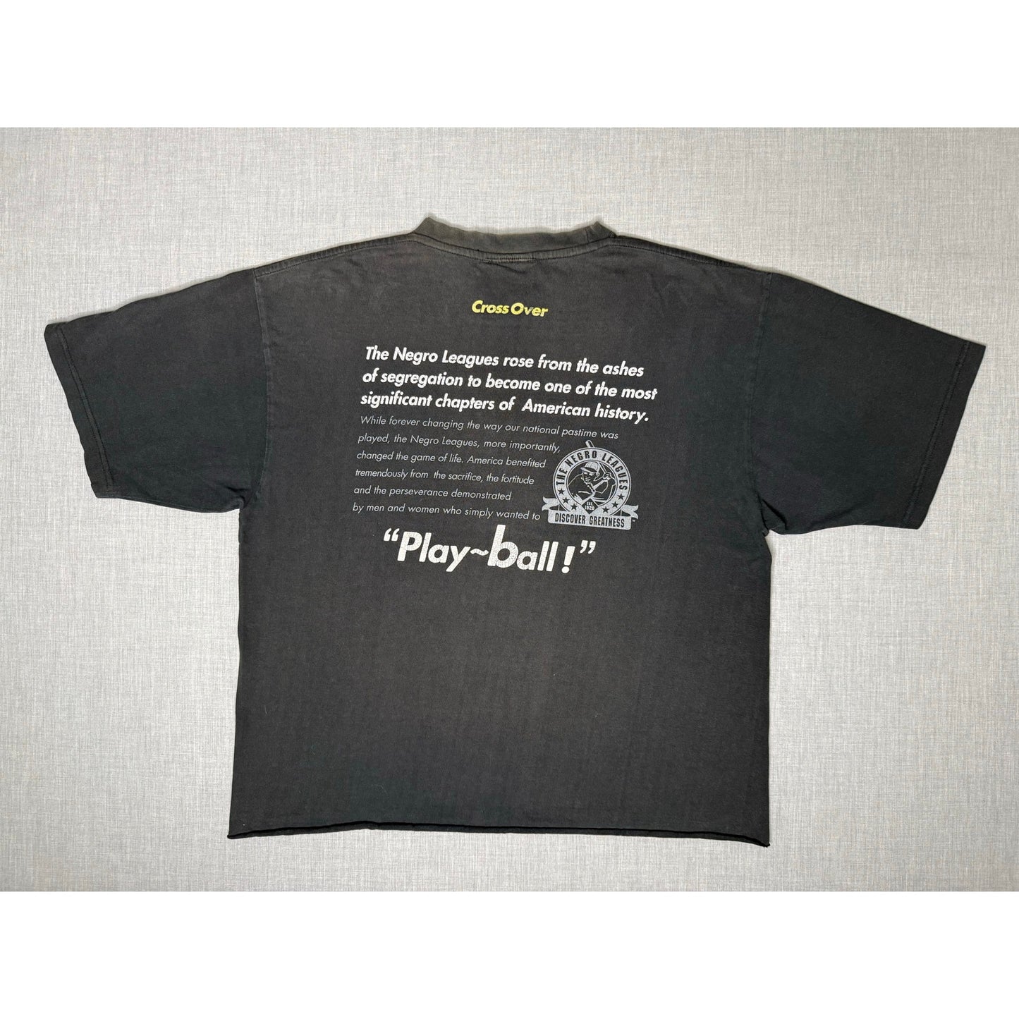 Vintage Black Yankees Negro League Baseball Cross Over Cropped T-shirt XL