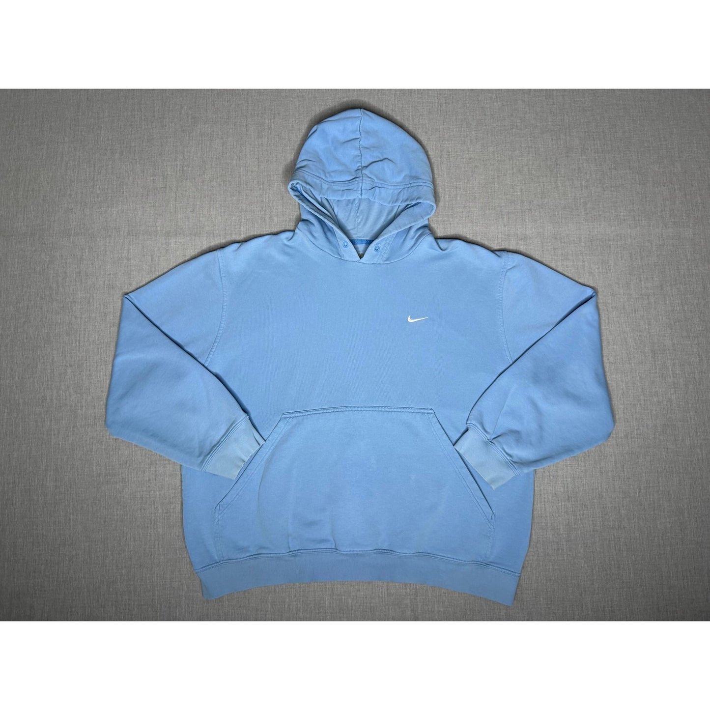Vintage Y2K Nike Baby Blue Pullover Hoodie Large
