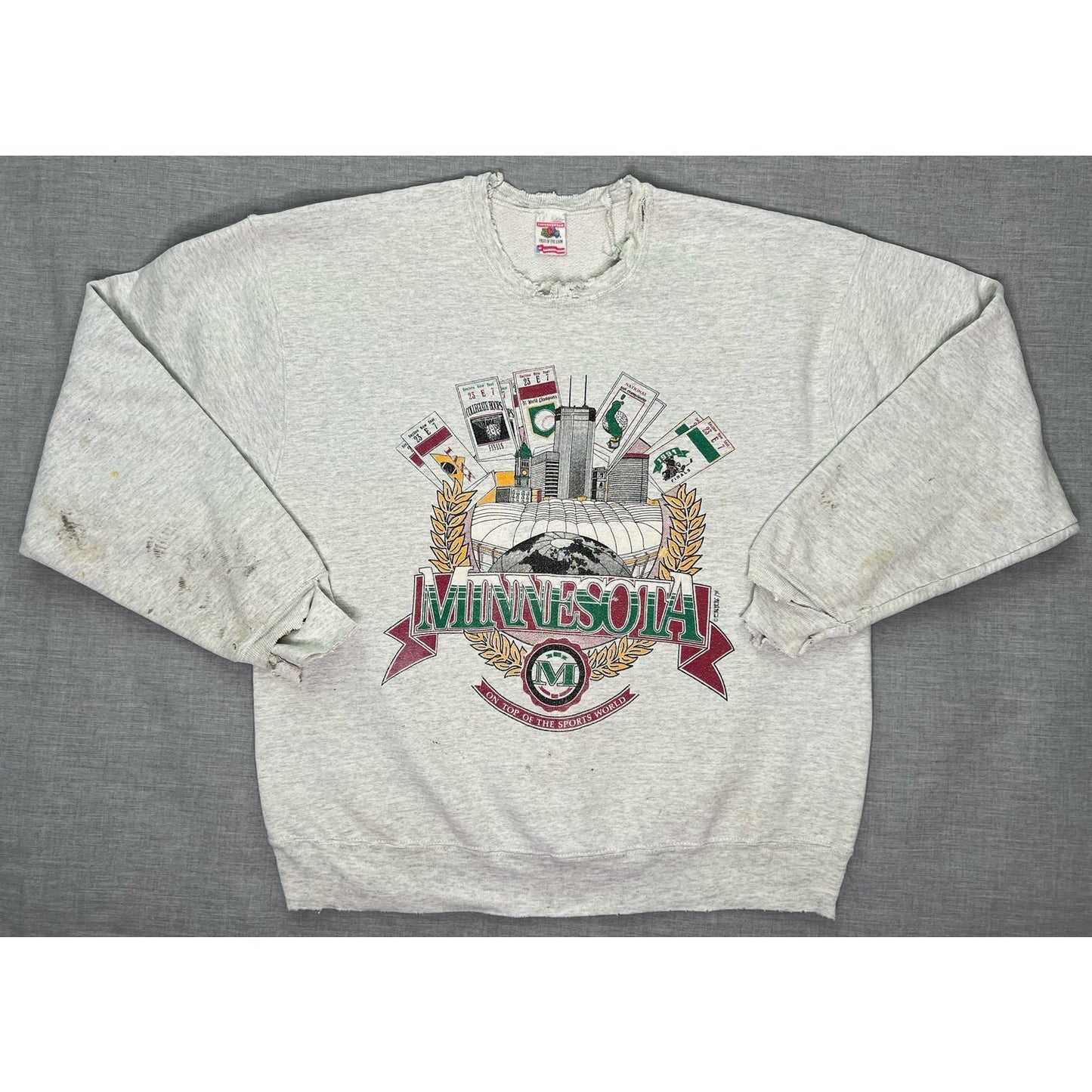 Vintage 1991 Minnesota Sports Pullover Crewneck Sweatshirt Large