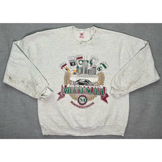 Vintage 1991 Minnesota Sports Pullover Crewneck Sweatshirt Large