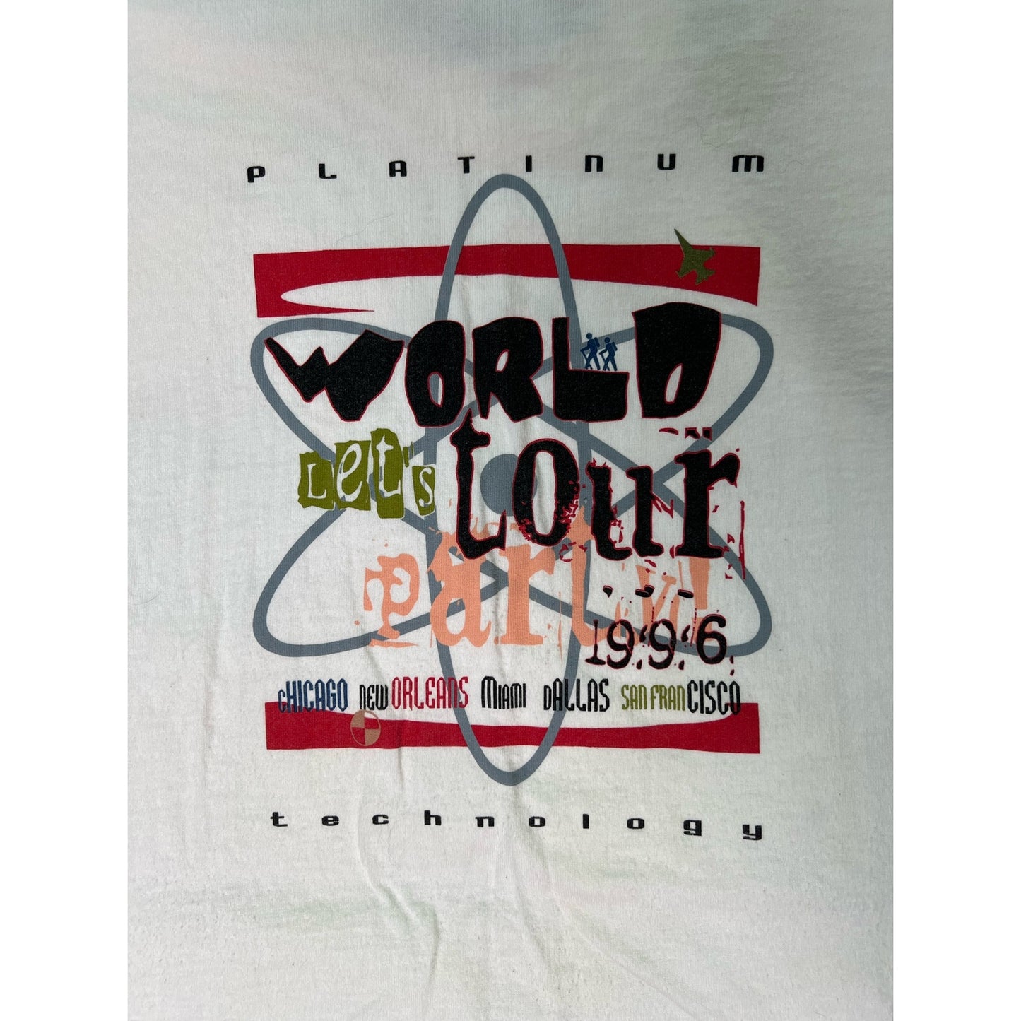 Vintage 1996 Platinum Technology World Tour Tech T-Shirt Large
